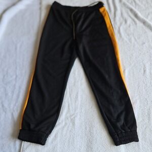 Forever 21 Black Yellow Jogger Pants Drawstring Elastic Waist Women S